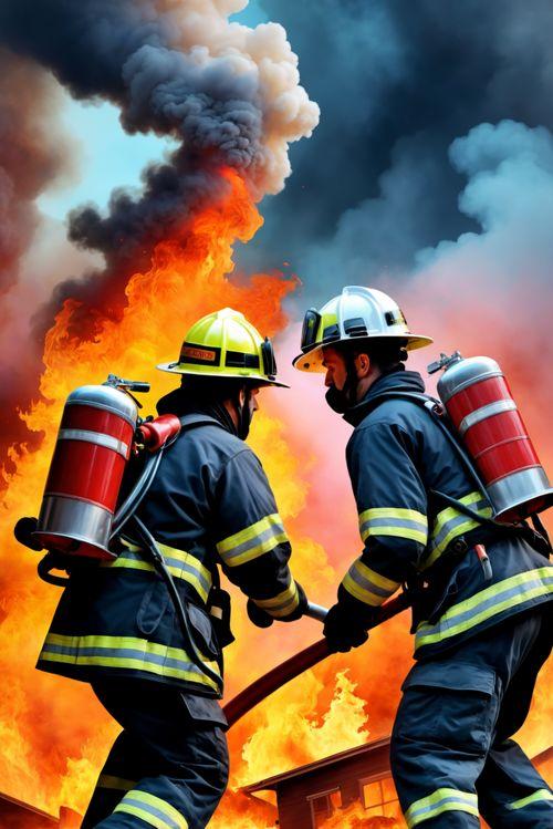 消防员的照片,无畏逆行，守护生命之光